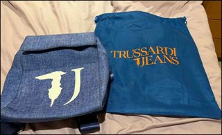 Τσάντα πλάτης Trussardi Jeans Denim καινούρια με Dust Bag μπλε