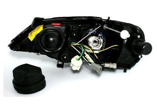 Φανάρια εμπρός Opel Astra G (1998-2004) angel eyes - μαύρα , χωρίς λάμπες (Η7) - σετ 2τμχ.-thumb-2