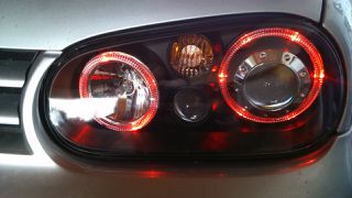Φανάρια εμπρός Opel Astra G (1998-2004) angel eyes - μαύρα , χωρίς λάμπες (Η7) - σετ 2τμχ.-thumb-5