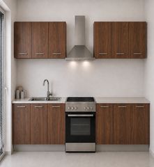 Intrahome Ευθεία Κουζίνα 88 Πλάτος 450 κουτία 53cm / 63cm / 81cm / 99cm / 44cm / 43cm / 84cm Κρεμαστά – Βάσεις μαζί με πάγκο μελαμίνης 3,2cm Intrahome-karidi1282365494