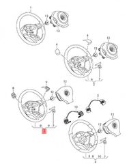 Passat/Passat CC/Golf/Eos/Sharan Βολάν Τιμονιού 3C8419091AJ E74 / 3C8419091AN-thumb-1