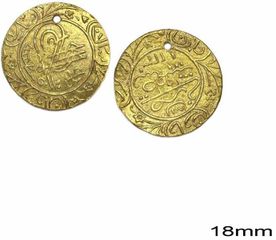 100 Τεμάχια Φλουρί Μπρούτζινο Άβαφο Νο4/18mm για Παραδοσιακές Στολές - MARK787 GOLD-thumb-1