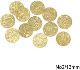 100 Τεμάχια Φλουρί Μπρούτζινο Άβαφο No2/13mm για Παραδοσιακές Στολές - MARK795 GOLD
