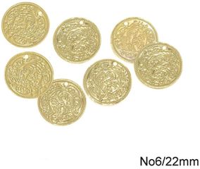50 Τεμάχια Φλουρί Μπρούτζινο Άβαφο 22mm – Ιδανικό για Παραδοσιακές Στολές & Κοσμήματα GOLD