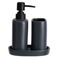 Σετ Μπάνιου Stoneware 3 Τεμαχίων Black 6U MRShome DF-0094004