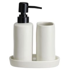 Σετ Μπάνιου Stoneware 3 Τεμαχίων White MRShome DF-0094001