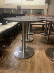 Επαγγελματικά Στρογγυλά Τραπέζια Cafe / Bistro με Βάση Inox (εμειναν 2)