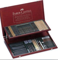 Faber Castell Pitt Monochrome Studies Set Wooden Case