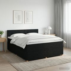 Κρεβάτι box spring με στρώμα Μαύρο 140 x 190 cm Ύφασμα 3451463