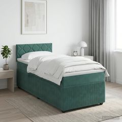 Κρεβάτι box spring με στρώμα Σκούρο Πράσινο 80 x 200 cm Βελούδο 3451574