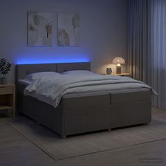 Κρεβάτι box spring με στρώμα Taupe 200 x 200 cm Ύφασμα 3453013