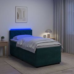 Κρεβάτι box spring με στρώμα Σκούρο Πράσινο 80 x 200 cm Βελούδο 3453038