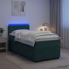 Κρεβάτι box spring με στρώμα Σκούρο Πράσινο 100 x 200 cm 3453080