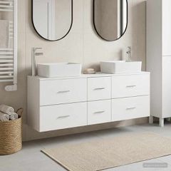 Σετ Ντουλαπιών Μπάνιου 3 τμχ. Λευκό 53 x 34,5 x 63 εκ. 3405859