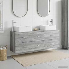 Σετ Ντουλαπιών Μπάνιου 3 τεμ. Γκρι Sonoma 53 x 34,5 x 63 εκ. 3405864
