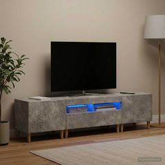 3 Τεμάχια LED Τηλεοπτική Ντουλάπα DELFT Γκρι Σκυροδέματος 3416761