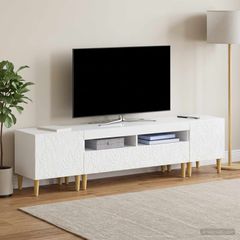3 Τεμάχια LED Τηλεοπτική Ντουλάπα DELFT Γυαλιστερό Λευκό 3416762