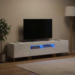 3 Τεμάχια LED Τηλεοπτική Ντουλάπα DELFT Γυαλιστερό Λευκό 3416763
