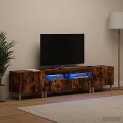 3 Τεμάχια LED Τηλεοπτική Ντουλάπα DELFT Καπνισμένο Ξύλο Δρυός 3416764