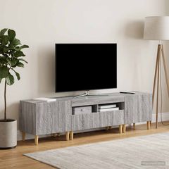 3 Τεμάχια LED Τηλεοπτική Ντουλάπα DELFT Γκρι Sonoma 3416767
