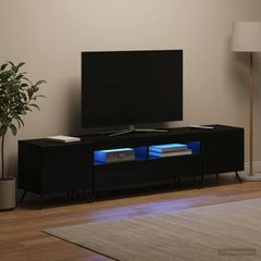 3 Τεμάχια LED Τηλεοπτική Ντουλάπα BREDA 3 τμχ. Μαύρο 3416918