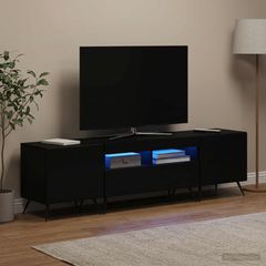 3 Τεμάχια LED Τηλεοπτική Ντουλάπα BREDA 3 τμχ. Μαύρο 3416919