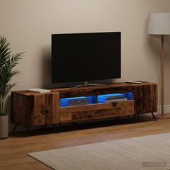 3 Τεμάχια LED Τηλεοπτική Ντουλάπα BREDA 3 τμχ. Παλαιωμένο ξύλο 3416930