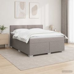 Κρεβάτι box spring με στρώμα Taupe 160 x 200 cm Ύφασμα 3450520
