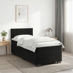 Κρεβάτι box spring με στρώμα Μαύρο 90 x 190 cm Βελούδο 3450628