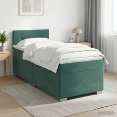 Κρεβάτι box spring με στρώμα Σκούρο Πράσινο 90 x 200 cm Βελούδο 3450641