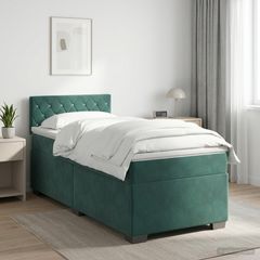 Κρεβάτι box spring με στρώμα Σκούρο Πράσινο 100 x 200 cm 3450653