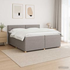 Κρεβάτι box spring με στρώμα Taupe 200 x 200 cm Ύφασμα 3451039