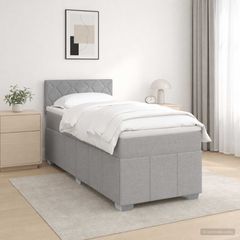 Κρεβάτι box spring με στρώμα Ανοιχτό γκρι 90 x 200 cm Ύφασμα 3451129