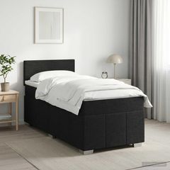 Κρεβάτι box spring με στρώμα Μαύρο 100 x 200 cm Ύφασμα 3451145