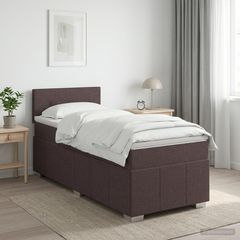 Κρεβάτι box spring με στρώμα Σκούρο Καφέ 100 x 200 cm Ύφασμα 3451146