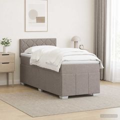 Κρεβάτι box spring με στρώμα Taupe 100 x 200 cm Ύφασμα 3451154