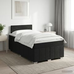 Κρεβάτι box spring με στρώμα Μαύρο 120 x 190 cm Ύφασμα 3451159