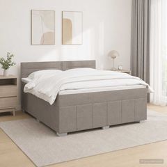 Κρεβάτι box spring με στρώμα Taupe 140 x 190 cm Ύφασμα 3451203