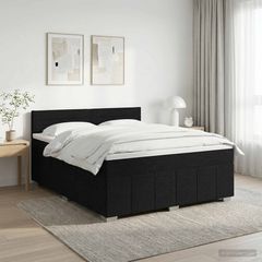Κρεβάτι box spring με στρώμα Μαύρο 140 x 200 cm Ύφασμα 3451222