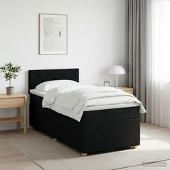 Κρεβάτι box spring με στρώμα Μαύρο 80 x 200 cm Ύφασμα 3451344