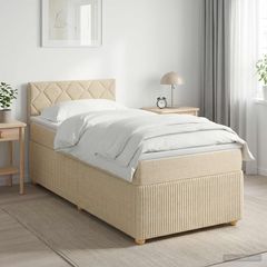 Κρεβάτι box spring με στρώμα Κρεμ 80 x 200 cm Ύφασμα 3451347