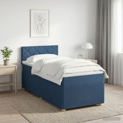 Κρεβάτι box spring με στρώμα Μπλε 80 x 200 cm Ύφασμα 3451348