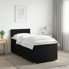 Κρεβάτι box spring με στρώμα Μαύρο 90 x 190 cm Ύφασμα 3451358