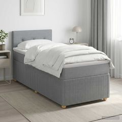 Κρεβάτι box spring με στρώμα Ανοιχτό γκρι 90 x 200 cm Ύφασμα 3451377