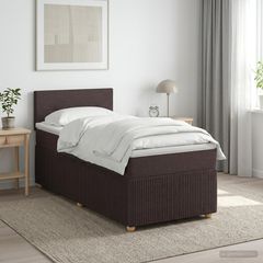 Κρεβάτι box spring με στρώμα Σκούρο Καφέ 90 x 200 cm Ύφασμα 3451380