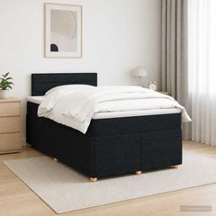 Κρεβάτι box spring με στρώμα Μαύρο 120 x 190 cm Ύφασμα 3451414