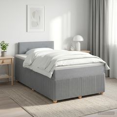 Κρεβάτι box spring με στρώμα Ανοιχτό γκρι 120 x 190 cm Ύφασμα 3451419