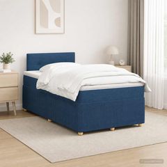 Κρεβάτι box spring με στρώμα Μπλε 120 x 190 cm Ύφασμα 3451425
