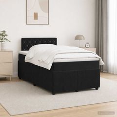 Κρεβάτι box spring με στρώμα Μαύρο 120 x 190 cm Βελούδο 3451633
