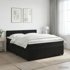 Κρεβάτι box spring με στρώμα Μαύρο 140 x 200 cm Βελούδο 3451693